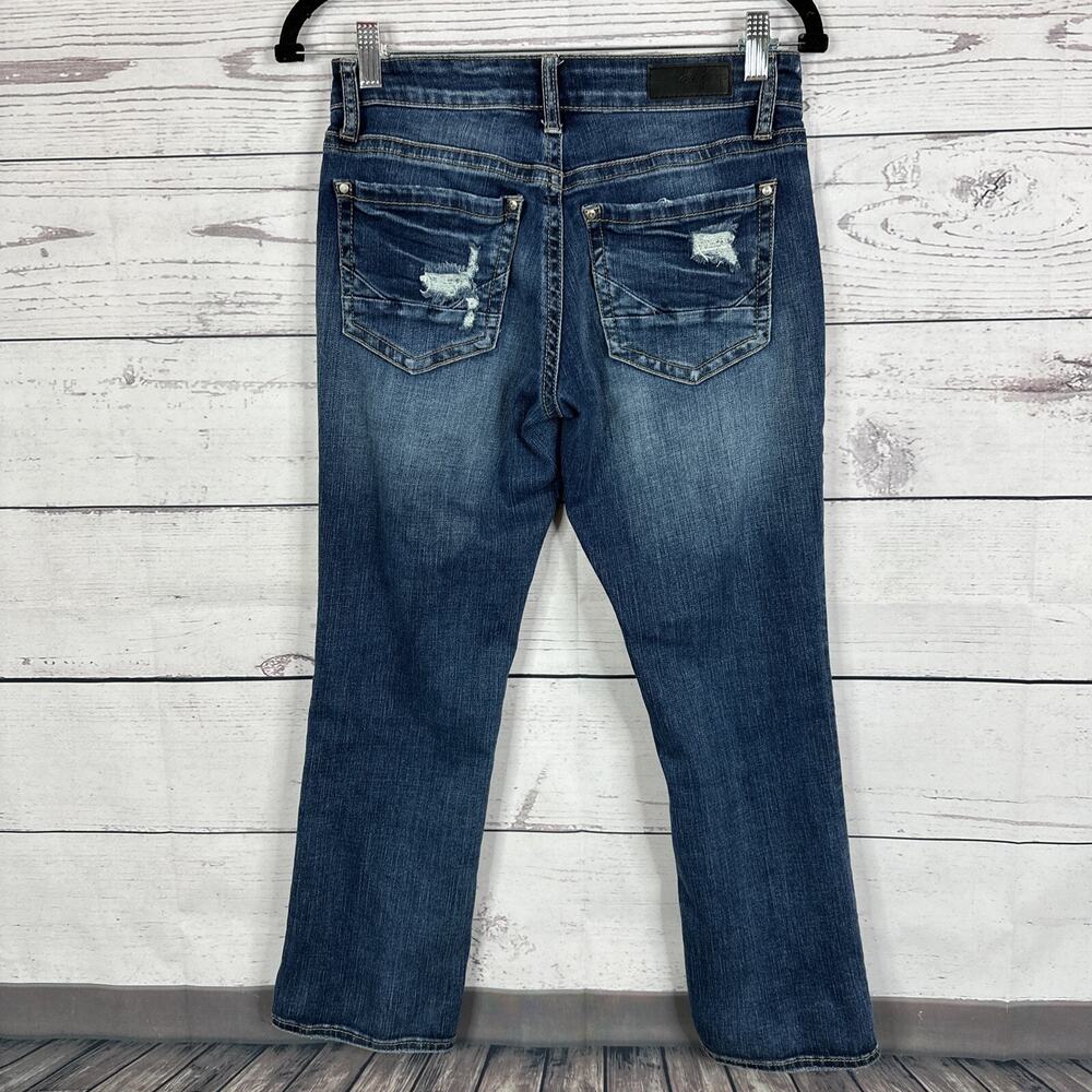 Daytrip Jeans Womens 25 Blue Lynx skinny Cropped Distressed Cowgirl‎ Western - Picture 5 of 16